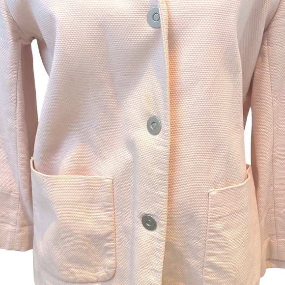 Eileen Fisher petal pink cotton/ spandex blazer/. Unlined. Size Medium. - Picture 5 of 9